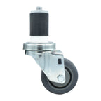 Thumbnail image #1 for BK Resources 3SBR-3RA-GR 3" Gray Rubber Swivel Stem Caster, 1-1/2" Expanding Stem, 250 lb Capacity