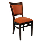 Thumbnail image #1 for JustChair W30118-GR2 Stackable Upholstered Side Chair, Flared Inset Back, Padded Seat, German Beech Frame