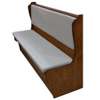 Thumbnail image #1 for Oak Street Durango DRN-4842-SGL-VSUB Single Booth, 48"L x 42"H, Upholstered Back and Seat, Closed Base, Black Vinyl, Oak Construction