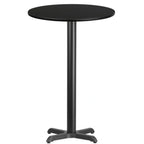 Thumbnail image #1 for Flash Furniture XU-RD-24-BLKTB-T2222B-GG Round Bar-Height Pedestal Table, 24" Diameter, Black Laminate Top, Black PVC Edge