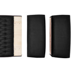 Thumbnail image #1 for ATSMFG ATS AT&S-EZD-K42-BT-BLK Double Restaurant Booth, 42"H, Button-Tufted Elm Wood Top & End Caps, Dark Walnut Finish, Black Upholstery