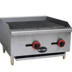 Thumbnail image #1 for SABA CB-24 24" Countertop Gas Radiant Charbroiler with Manual Controls, Cast-Iron Grate and Splash Guard