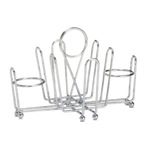 Thumbnail image #1 for TableCraft Products 591C Combination Condiment Rack, Chrome-Plated Metal, Fits Salt & Pepper Shakers and 2-3/4 x 2 in Packets Case of 12