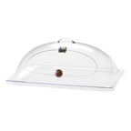 Thumbnail image #1 for Cal-Mil 367-12 Clear Polycarbonate Hinged Dome Display Cover, One-Side Cutout, 12W x 20D x 7H Case of 4