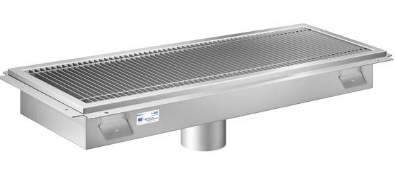 Product image #3 for Koolmore Commercial Stainless Steel Floor Trough Drain, 30 x 12 Inches, Subway-Style Grating