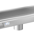 Thumbnail image #3 for Koolmore KM-FTG-1230 Commercial Stainless Steel Floor Trough Drain, 30 x 12 Inches, Subway-Style Grating, 4-Inch Drain Connections