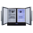Thumbnail image #2 for Summit Commercial FFRF36 2-Section Reach-In Refrigerator-Freezer, Bottom-Mount, Stainless Steel Doors, Black Exterior