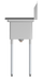 Thumbnail image #6 for KoolMore 1-Compartment Commercial Stainless Steel Sink with Left Drainboard, Backsplash, and Faucet Holes