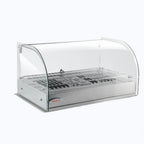 Thumbnail image #1 for Hakka Brothers Corp Hakka food processing XCR-25L Countertop Pastry Display Case with Warmer, Glass & Stainless Steel, Straight Front