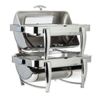 Thumbnail image #1 for TableCraft Products 12189 Full-Size 9 qt Roll-Top Chafer with Window, Stainless Steel and Glass