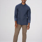 Thumbnail image #1 for Chef Works CBN01-AFB-L Men's Long-Sleeve Chef Coat, Air Force Blue, Large, Poly/Cotton Blend