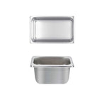 Thumbnail image #1 for Thunder Group STPA4144 1/4 Size Solid Steam Table Pan, 4" Deep, Anti-Jam, 25 Gauge 18/8 Stainless Steel Case of 48