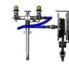 Thumbnail image #3 for T&S Brass B-7102-U1CXS12X Open Stainless Steel Wall-Mounted Retractable Hose Reel Assembly with Mixing Faucet and 12-Foot Hose