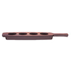 Thumbnail image #2 for Libbey Inspire 96459 4-Well Beer/Wine Flight Tray, Melamine, Cherry Wood Look, 18-3/4"L x 4-1/8"W x 1-3/8"H