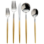 Thumbnail image #1 for Kadra Kitchenware Vikko Dine VF-15-VGS-SET 20-Piece Flatware Set, Service for 4, Two-Tone Gold & Silver, Mirror Finish, 18/10 Stainless Steel