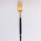 Thumbnail image #1 for Kadra Kitchenware Vikko Dine VF-SF55-OGB Salad Fork, 7", 18/10 Stainless Steel, Gold & Black, Mirror Finish Case of 12