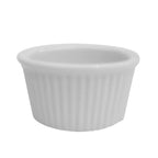 Thumbnail image #1 for CAC China Rkf RKF-234 Porcelain Ramekin, 2-3/4 oz, 2-3/4" Dia x 1-1/2"H, Round Fluted Case of 4 Dozen