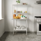 Thumbnail image #2 for Flash Furniture NH-WT-2436-OSH-GG Portable Prep & Work Table, 36"W x 24"D, 18-Gauge Stainless Steel Top, Galvanized Undershelf