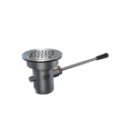 Thumbnail image #1 for NBR Equipment P5LD1 Lever Waste Drain, 3-1/2" Sink Opening, 2" Male & 1-1/2" Female NPT Outlet, Nickel-Plated Cast Brass