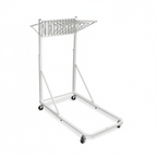 Thumbnail image #1 for Alpine Industries ADI613-WHI Rolling Vertical Blueprint File Stand with Top Basket, Tubular Construction, White, 4 Casters