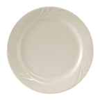 Thumbnail image #1 for Tuxton China Monterey YEA-096 Ceramic Round Plate, 9-3/4" Diameter, Wide Embossed Rim Case of 2 Dozen