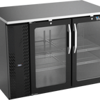 Thumbnail image #1 for Victory Refrigeration VBB48HC-FG-B Two-Door Glass Back Bar Refrigerator, 48"W, Black Exterior, Stainless Steel Top