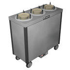 Thumbnail image #1 for Caddy CM-S-203-H Heated Enclosed Dish Dispenser Cart, 3 Compartments, Adjustable for 5-7/8"–7-1/4" Round Plates