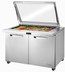 Thumbnail image #1 for True SPEC Series Mega Top Refrigerated Sandwich/Salad Prep Table, 48-Inch Wide, 18-Pan, 2-Door, Flat Glass Lid