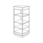 Thumbnail image #1 for Eastern Tabletop Q950 Mobile 4-Tier Buffet Display System, Medium, Indoor/Outdoor, Stainless Steel, Locking Swivel Casters