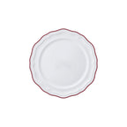 Thumbnail image #1 for Steelite International Folio, Porcelain 62572FP813 6-1/2" Round Porcelain Rim Plate, Scalloped Edge, Adelina Maroon Line Case of 2 Dozen