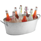 Thumbnail image #2 for TableCraft Products Galvanized GT2313 Oval Galvanized Steel Beverage Tub, 4-2/5 Gallon