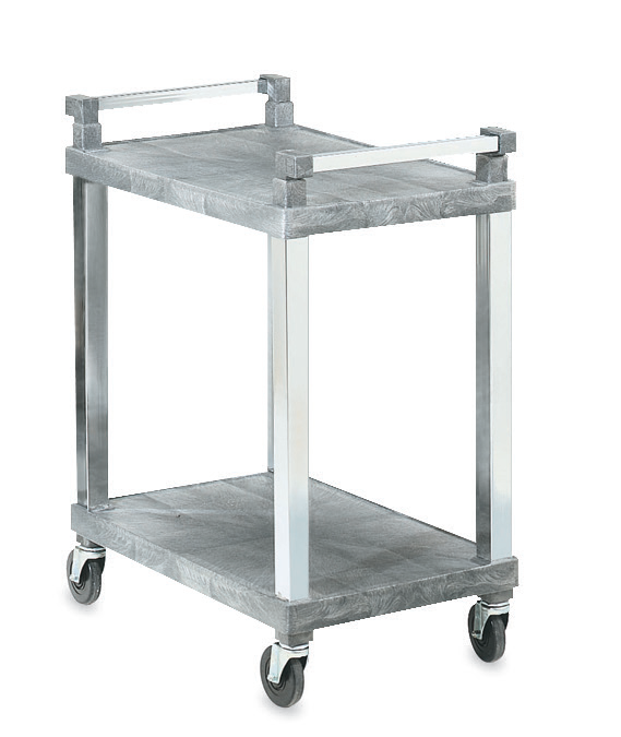 Product image #4 for Vollrath 2-Shelf Plastic Utility Cart with Chrome Uprights, 30-1/2 x 18-1/2 x 36 Inches
