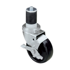 Thumbnail image #1 for Component Hardware CMS1-5BBN 5-Inch Expanding Stem Swivel Caster with Side Brake, 250-lb Polyolefin Wheel