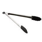 Thumbnail image #1 for TableCraft Products 4012BK Locking Tongs, 12-inch Stainless Steel with Black Silicone Tip, Heat Resistant to 400°F Case of 12