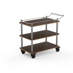 Thumbnail image #1 for Steelite Mogogo, Roll'n MGCRNX15WSXX Service Cart, 41-1/2"W x 21"D x 36"H, Mango Wood Shelves, Stainless Steel Handle