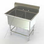 Thumbnail image #1 for AERO Manufacturing Aerospec 2F2-3024 2-Compartment Stainless Steel Sink, 53-1/2"W x 36"D x 42-1/2"H, 14" Deep, No Drainboards