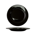 Thumbnail image #1 for International Tableware Cancun CA-21-B Ceramic Plate, 12", Round, Wide Rolled Rim, Black 1 Dozen