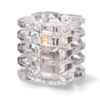 Thumbnail image #1 for Hollowick/Steelite 5151C Clear Faceted Glass Cube Votive Lamp, 3" x 3-1/4"H