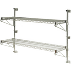 Thumbnail image #1 for 1880 Hospitality Focus Foodservice FWPS54CH 54-Inch Wall-Mount Shelving Post for 3 Tiers with Mounting Brackets, Chrome Case of 2