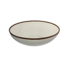 Thumbnail image #1 for G.E.T. Pottery Market B-350-CRM Round Melamine Display Bowl, 10 qt, 16-1/2" Diameter, Cream with Brown Trim Case of 3