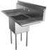Thumbnail image #5 for KoolMore 45-Inch One-Compartment Commercial Stainless Steel Sink with Dual Drainboards and Backsplash