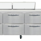 Thumbnail image #2 for Continental Refrigerator RA93N18-D Refrigerated Sandwich Prep Table, 93" Wide, 1 Door, 6 Drawers, 18-Pan Top