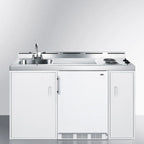 Thumbnail image #2 for Summit Commercial C60EL 60-Inch All-in-One Kitchenette with 2-Burner Electric Coil Cooktop, Sink, and 5.1 Cu. Ft. Refrigerator-Freezer