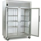 Thumbnail image #1 for Traulsen Spec-Line G21010 Two-Section Glass Door Reach-In Display Refrigerator, 46.5 cu. ft., Self-Contained, Stainless Steel