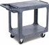 Thumbnail image #4 for Carlisle 2-Shelf Polypropylene Utility Cart with Integrated Cord Wrap, 500 lb Capacity, Gray