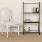 Thumbnail image #2 for Flash Furniture LE-W-W-MON-GG Stackable King Louis Chair, White Vinyl Upholstered Back, Black Vinyl Seat, White Frame