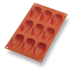 Thumbnail image #1 for Matfer Bourgeat Gastroflex 257917 9-Cavity Flexible Silicone Madeleine Mold, 11-3/16 x 6-7/8 in