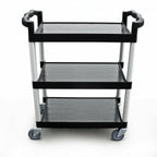 Thumbnail image #1 for New Star Foodservice Inc. 54538 Utility Bus Cart, 250 lb Capacity, 3-Tier, Plastic, Black