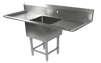 John Boos Pro-Bowl 1-Compartment Stainless Steel Sink with Left and Right Drainboards