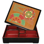 Thumbnail image #1 for G.E.T. GET 00219-F Rectangular ABS Plastic Bento Box Set with Cover, Removable Tray, 5 Compartments, 10-1/2 x 8-1/4 x 2-1/4 in 1 Dozen